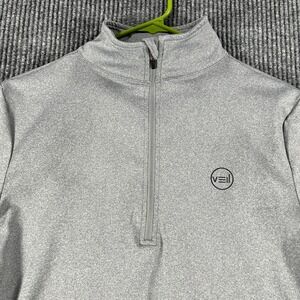 Veil Spark Shirt Womens Small Gray Long Sleeve 1/4 Zip Mock Neck Outdoor Casual